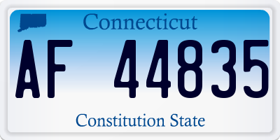 CT license plate AF44835