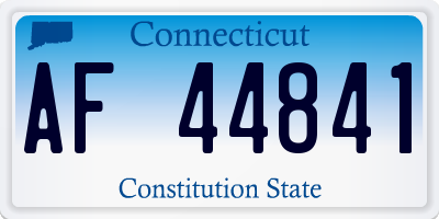 CT license plate AF44841