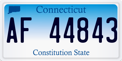CT license plate AF44843