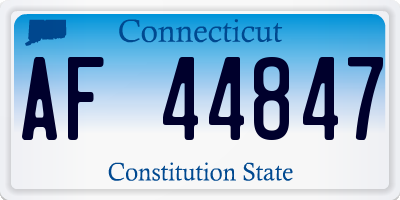 CT license plate AF44847