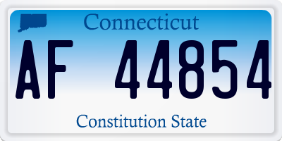 CT license plate AF44854