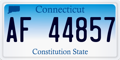 CT license plate AF44857