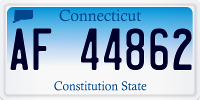 CT license plate AF44862
