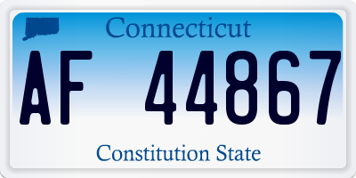 CT license plate AF44867