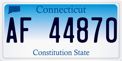 CT license plate AF44870