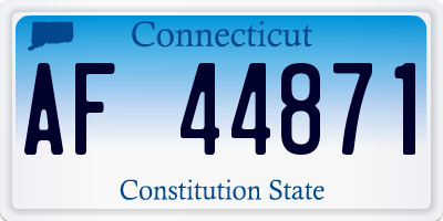 CT license plate AF44871