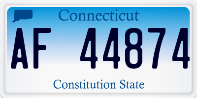 CT license plate AF44874