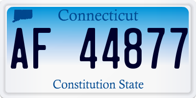 CT license plate AF44877