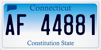 CT license plate AF44881