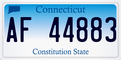 CT license plate AF44883