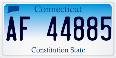 CT license plate AF44885