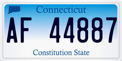 CT license plate AF44887