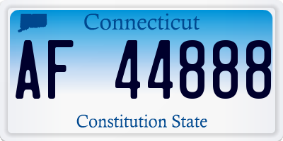 CT license plate AF44888