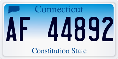 CT license plate AF44892