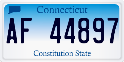 CT license plate AF44897