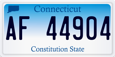 CT license plate AF44904