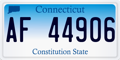 CT license plate AF44906