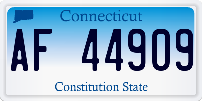 CT license plate AF44909