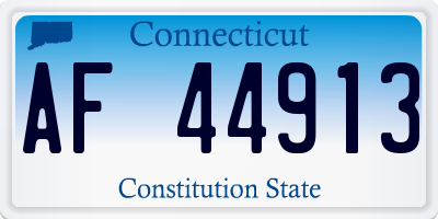 CT license plate AF44913