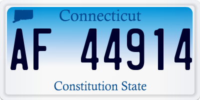 CT license plate AF44914