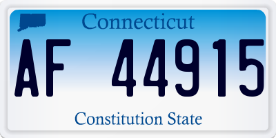 CT license plate AF44915
