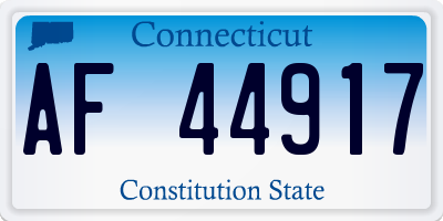 CT license plate AF44917