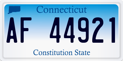 CT license plate AF44921