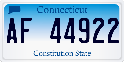 CT license plate AF44922
