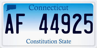 CT license plate AF44925