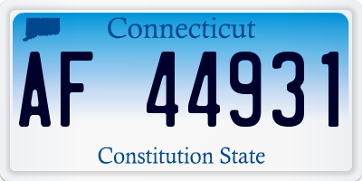 CT license plate AF44931