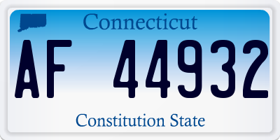 CT license plate AF44932