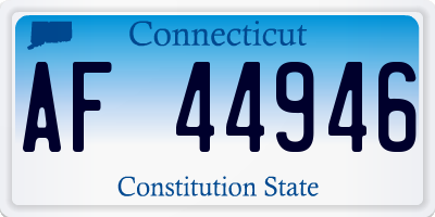 CT license plate AF44946