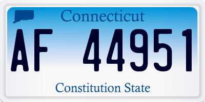 CT license plate AF44951