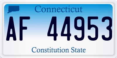 CT license plate AF44953
