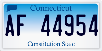 CT license plate AF44954