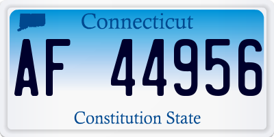 CT license plate AF44956