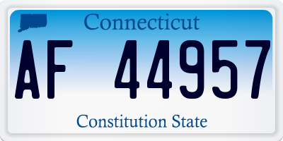 CT license plate AF44957
