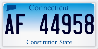 CT license plate AF44958