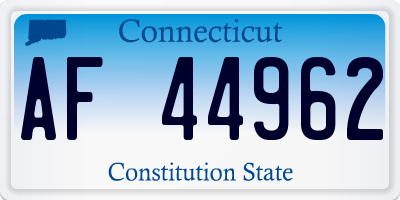 CT license plate AF44962