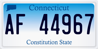 CT license plate AF44967