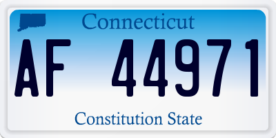 CT license plate AF44971