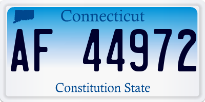 CT license plate AF44972