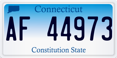 CT license plate AF44973