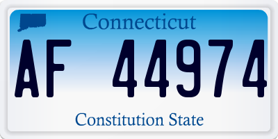 CT license plate AF44974