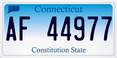 CT license plate AF44977