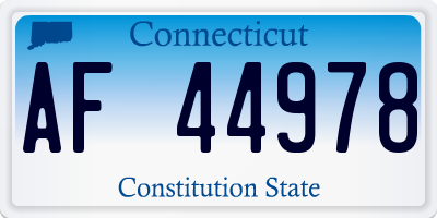 CT license plate AF44978