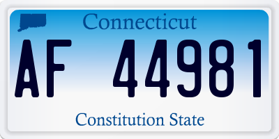 CT license plate AF44981