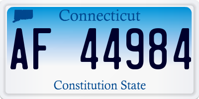 CT license plate AF44984
