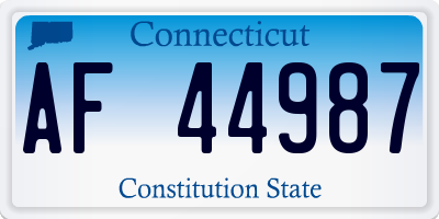 CT license plate AF44987