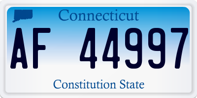 CT license plate AF44997